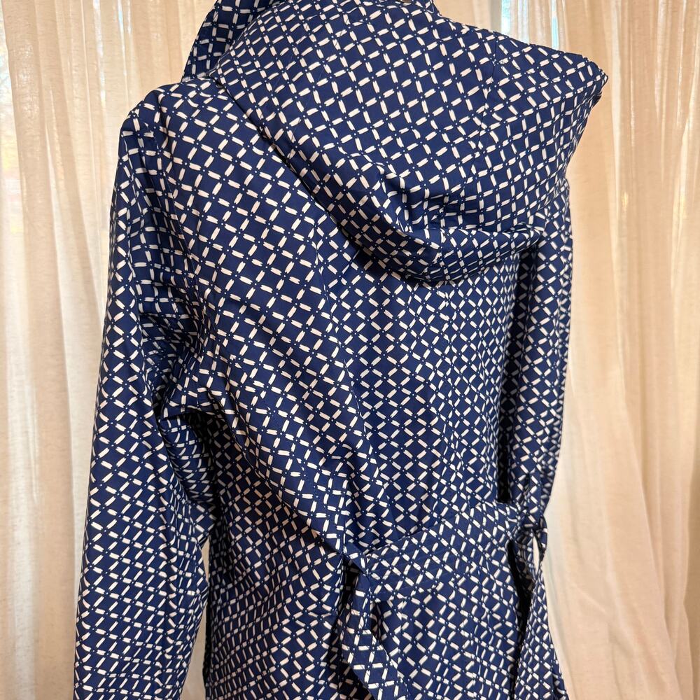 Lands' End Blue Patterned Mid-Length Jacket | Sz … - image 6